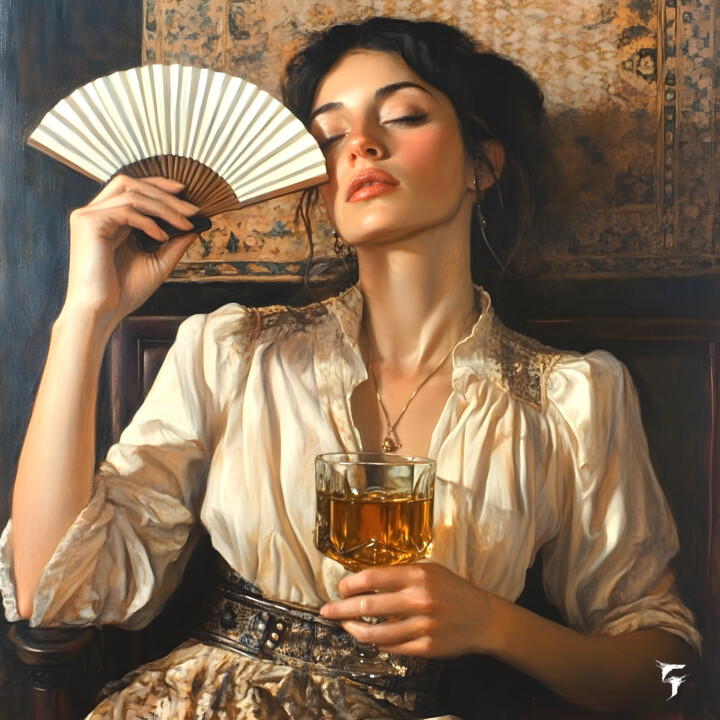 Détente et Éclat : L'Élégance d'un Moment Suspendu 数字艺术, 31.5x31.5 in