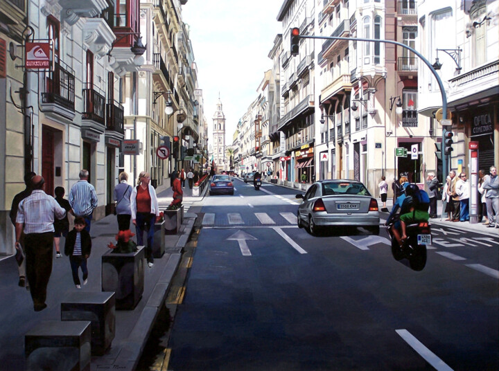 Peinture intitulée "Carrer de la Pau de…" par Francesc Marco, Œuvre d'art originale, Huile Monté sur Châssis en bois