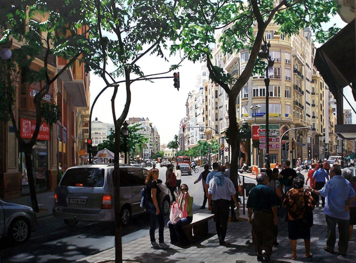 Peinture intitulée "Carrer San Vicent d…" par Francesc Marco, Œuvre d'art originale, Huile Monté sur Châssis en bois