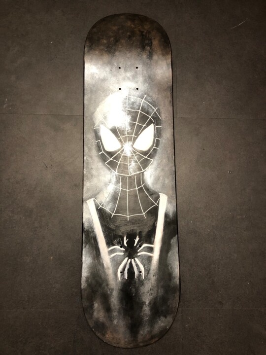 Spiderman black and white 绘画, 32.7x8.3 in