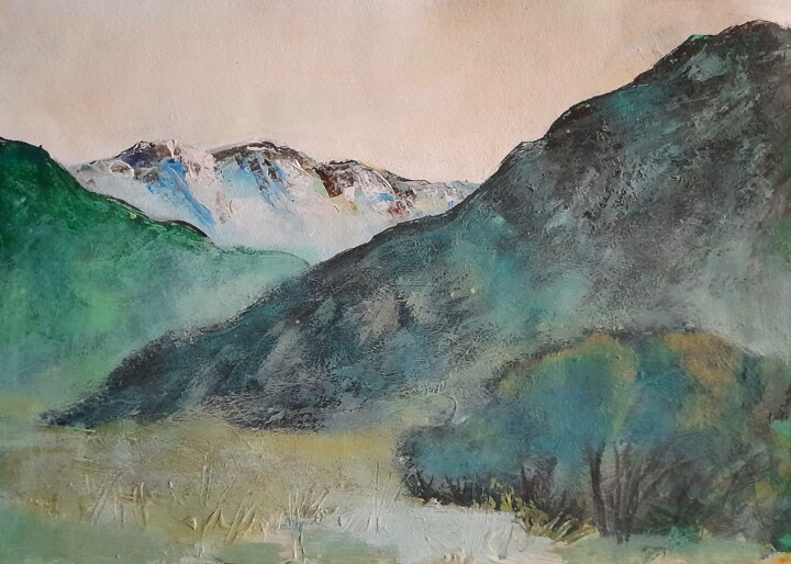 Spanish mountains 绘画, 9.8x13.8 in