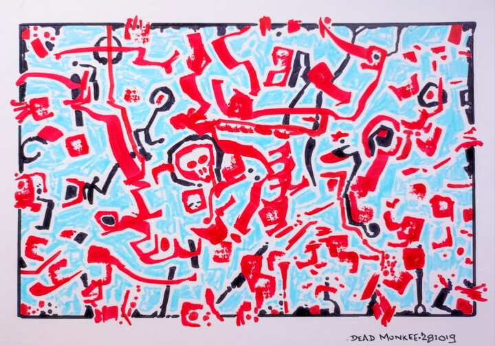 Dead monkee 图画, 4.7x7.1 in