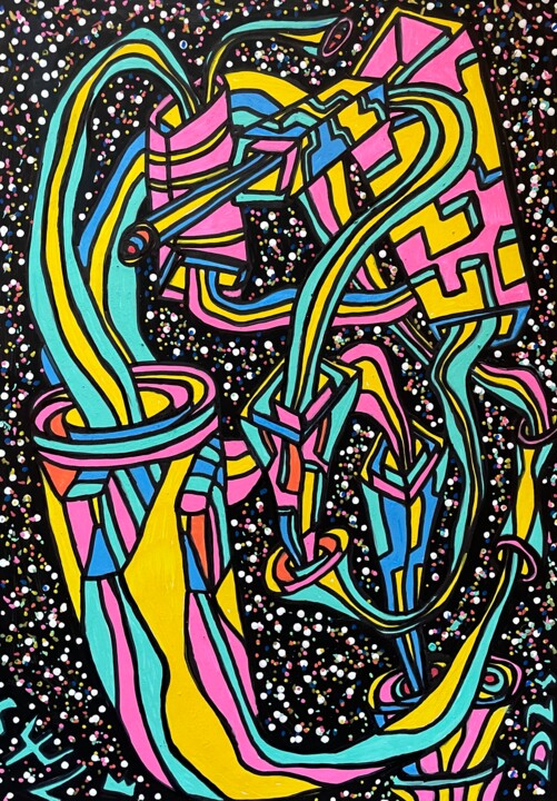 It's snowing in space 图画, 11.7x8.3 in