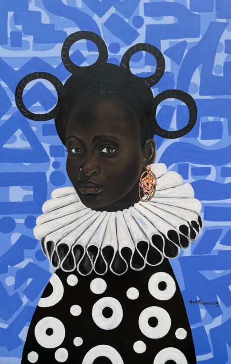 Peinture intitulée "Black Heritage 4" par Oluwafemi Akanmu, Œuvre d'art originale, Acrylique