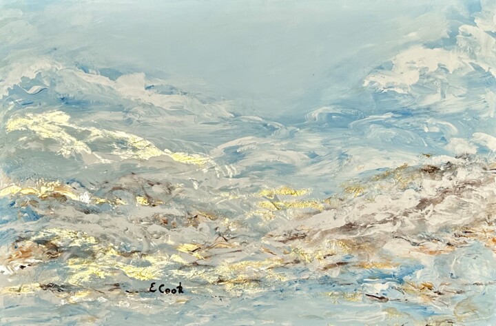 Peinture intitulée "Clouds of Gold on C…" par Elisa Cook Benbassat Bassat, Œuvre d'art originale, Acrylique