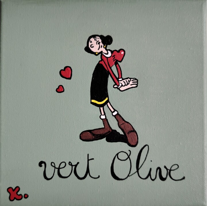 Vert Olive 🫒🛢️ 绘画, 7.9x7.9 in