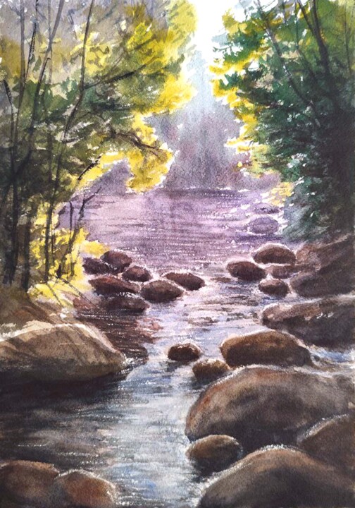 Under the Rustle of Branches 绘画, 11.7x8.3 in