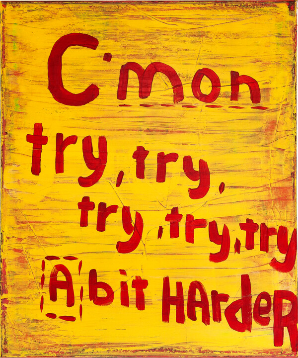 Painting titled "C´mon try, try, try…" by Tommy Lennartsson, Original Artwork, Acrylic Mounted on Wood Stretcher frame