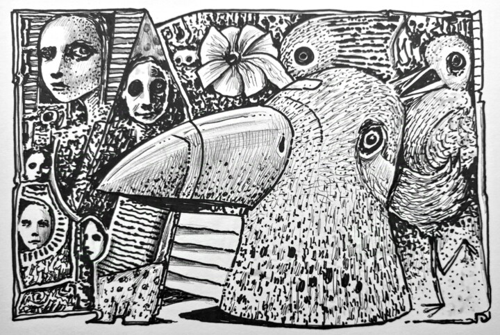 图画,  5.9x8.3 in 