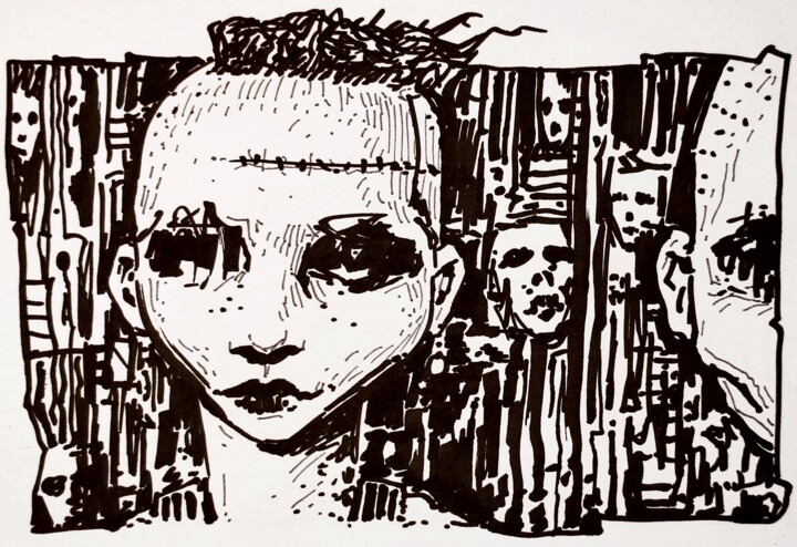 Tank girl 图画, 5.9x8.3 in