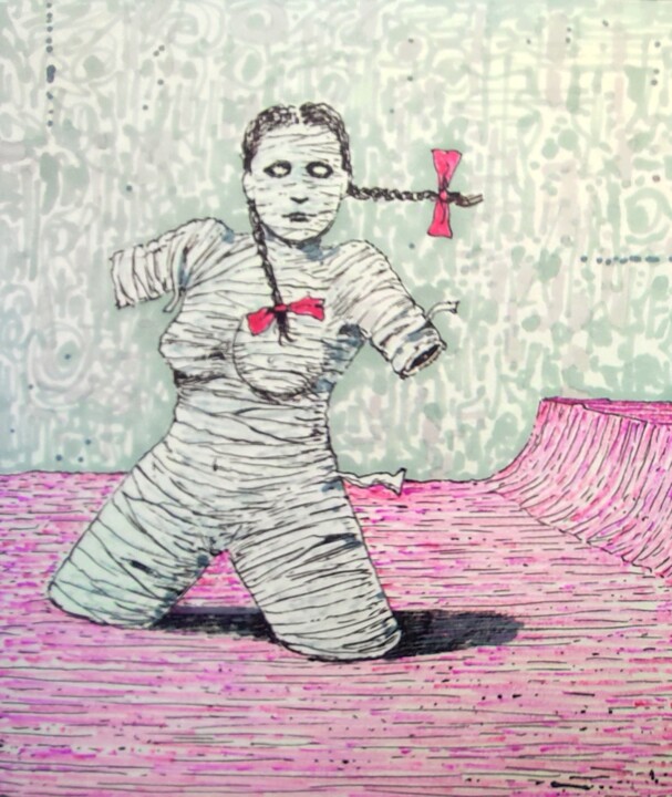 Partly mummified girl Resim, 4,3x3,9 in