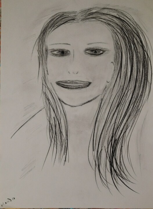 Dessin intitulée "Mon auto portrait" par Claudie Savelli (CLAUDIE-SAVELLI-CLAUDIA), Œuvre d'art originale, Crayon