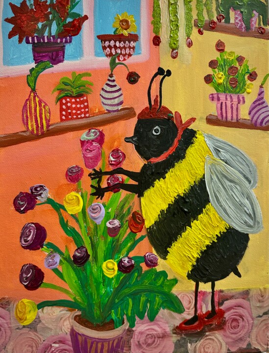 Floral shop bumblebee 绘画, 15.8x11.8 in