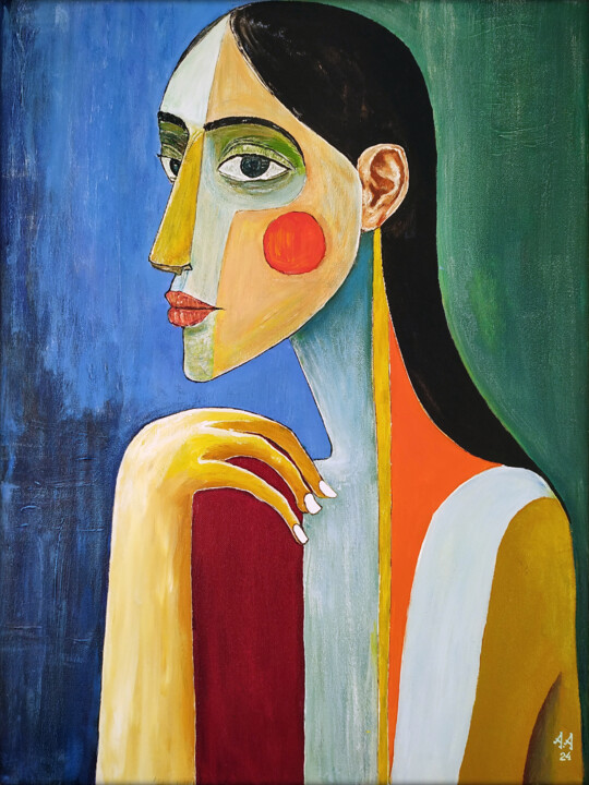 Mona #2 from the triptych “If I Were Sultan" 绘画, 23.6x17.7 in