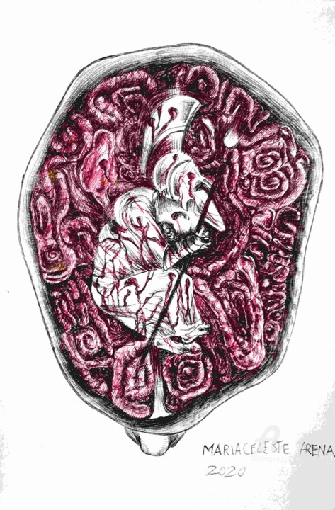 La nascita di Atena Disegno, 9,3x6,5 in