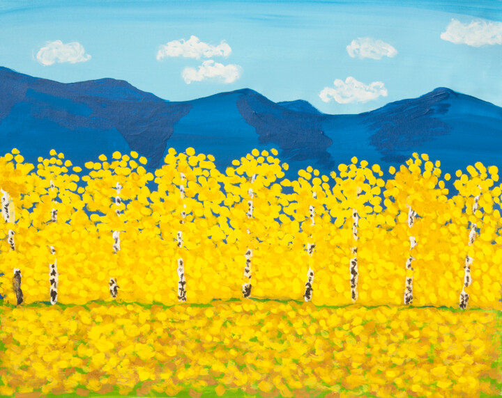 Yellow forest and blue hills 绘画, 19.7x23.6 in