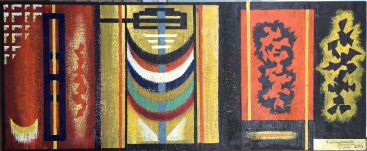 Messages symbolic from other world 绘画, 24x58.1 in