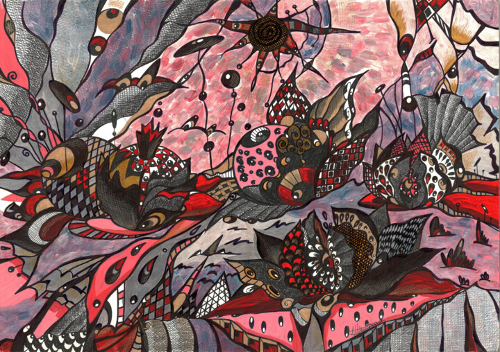 Still life with pomegranates 绘画, 15.8x23.6 in