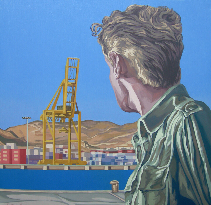 Una historia portuaria 绘画, 19.7x19.7 in