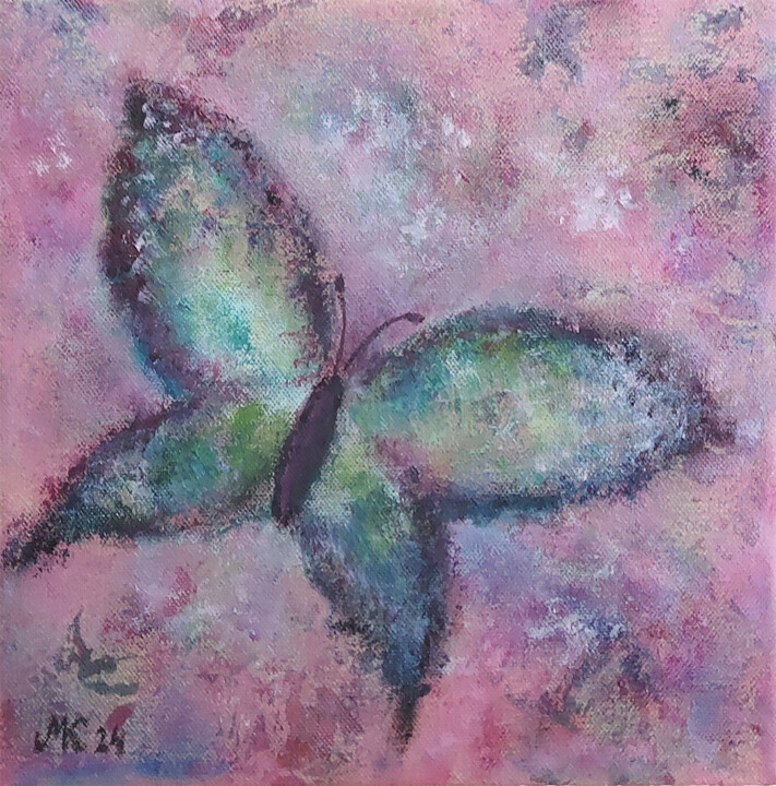With butterfly wings 绘画, 7.9x7.9 in