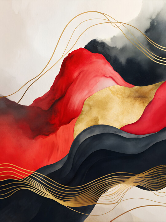 Digital Arts titled "Serene Flow" by Miguel Bruzual, Original Artwork, Digital Painting