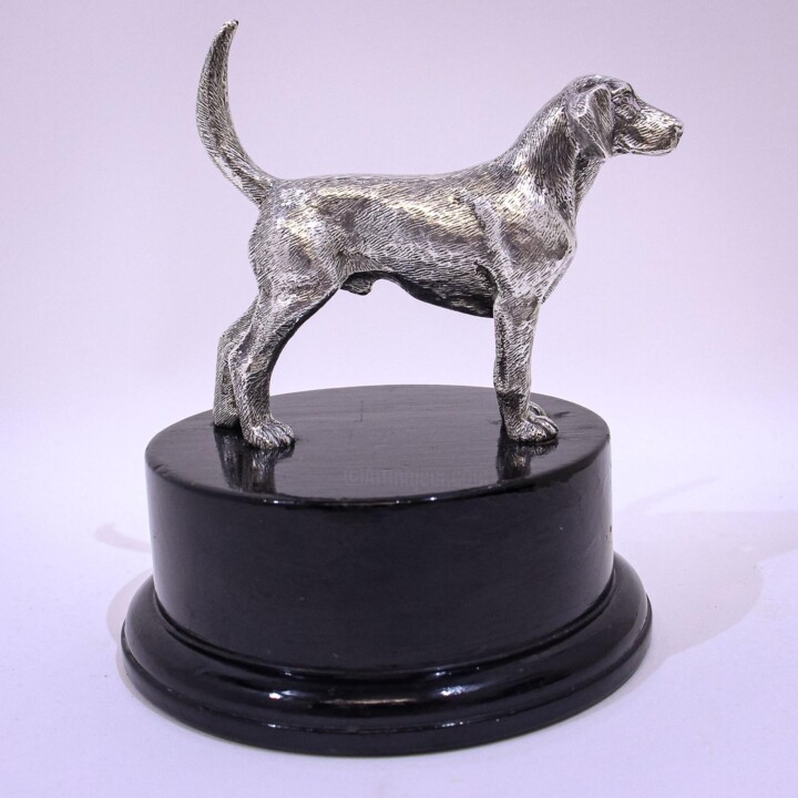 Dog Silver Sculpture 雕塑, 5.5x4.3 in