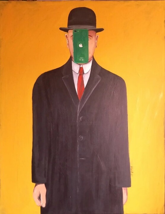 My version of the painting "Figlio dell'uomo" 绘画, 37.4x29.5 in