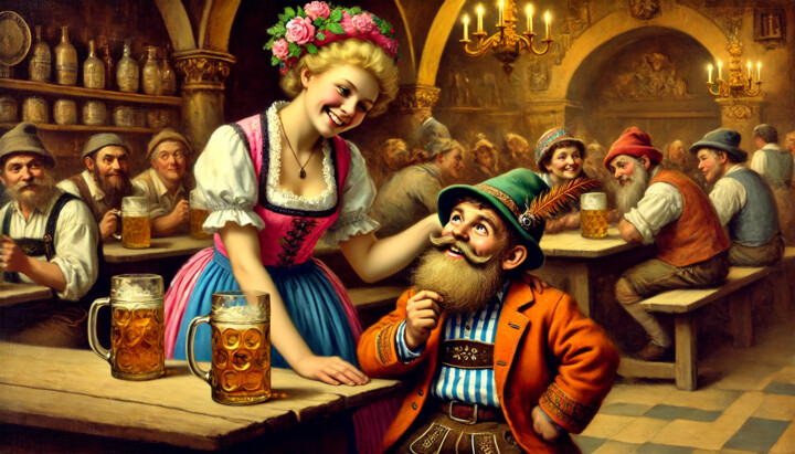 Snow White's Tavern Grace: An Evening of Joy and Camaraderie 数字艺术
