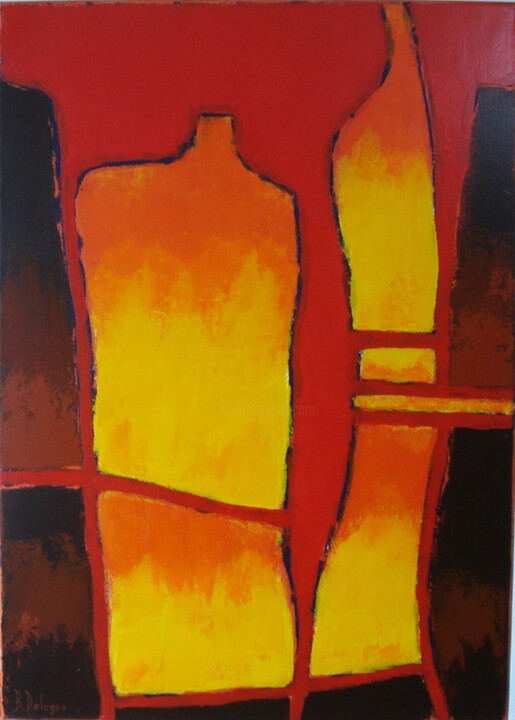 LE MANNEQUIN ORANGE 绘画, 27.6x19.7 in