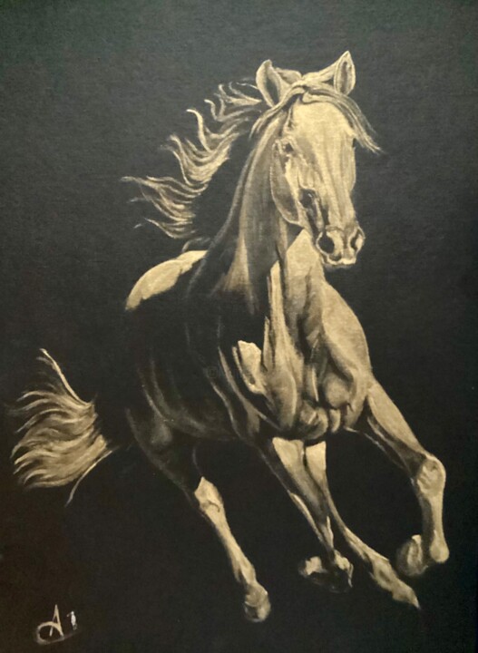 Galop Éthéré 绘画, 18.1x13 in