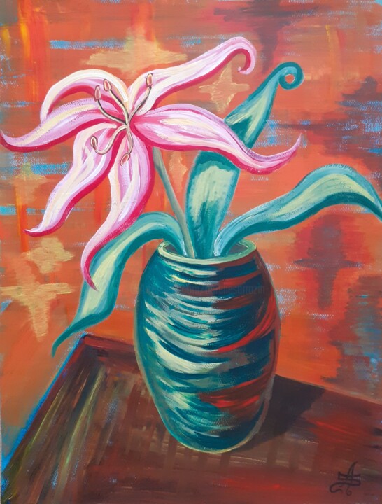 La Valse du Lys rose 绘画, 25.6x19.7 in