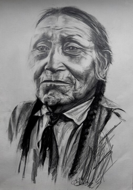 The Story Teller - Ponca 图画, 16.5x11.8 in