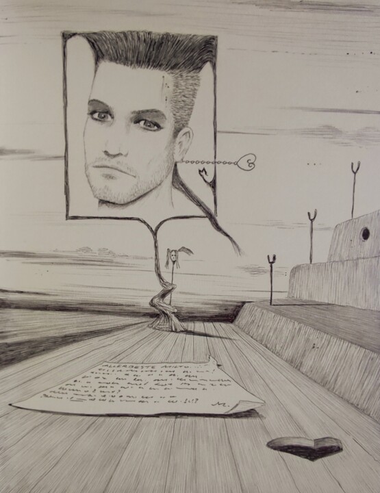 Dear Milto letter Tekening, 11,8x7,9 in