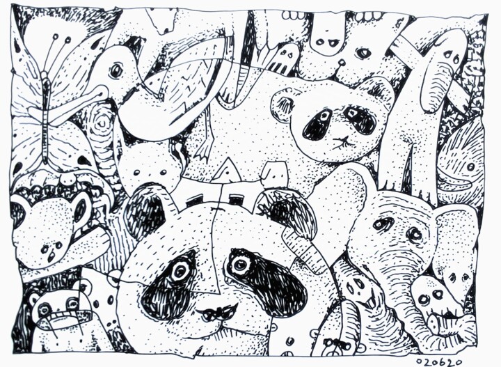 Mini Infinity Zoo - 8 그림, 5.9x7.9 in