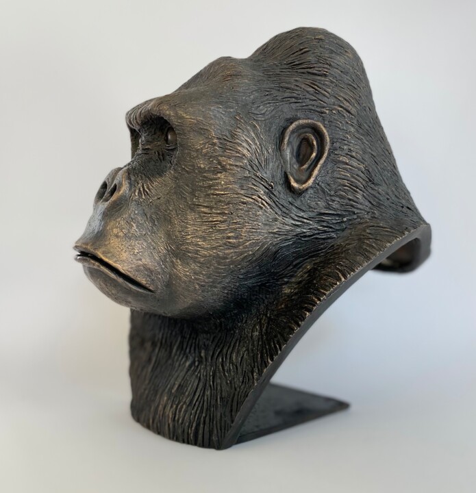 Buste de gorille 雕塑, 10.2x8.3 in