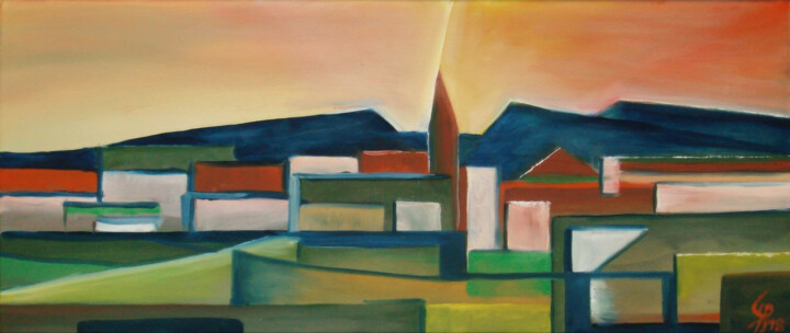 Hügelsheim III 绘画, 11.8x27.6 in