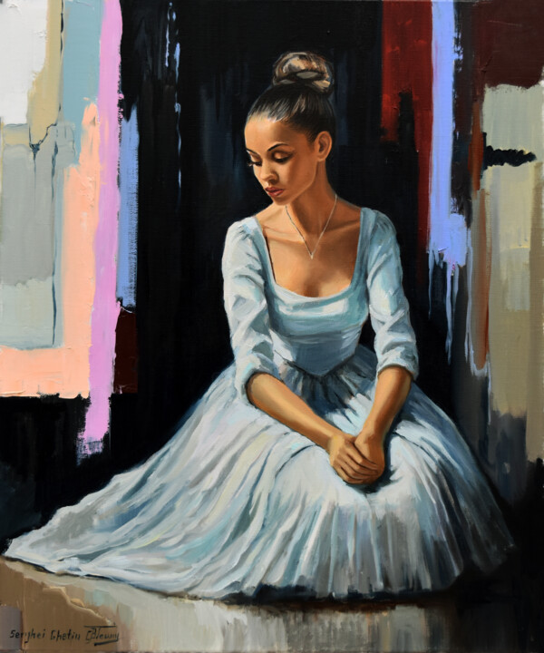 A ballerina portrait with dark background III 绘画, 23.6x19.7 in