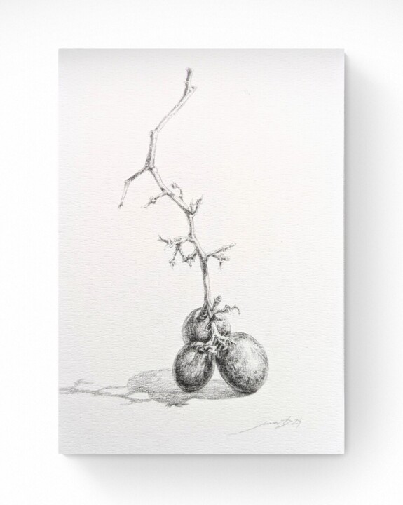 Grape branch 图画, 8.3x5.8 in