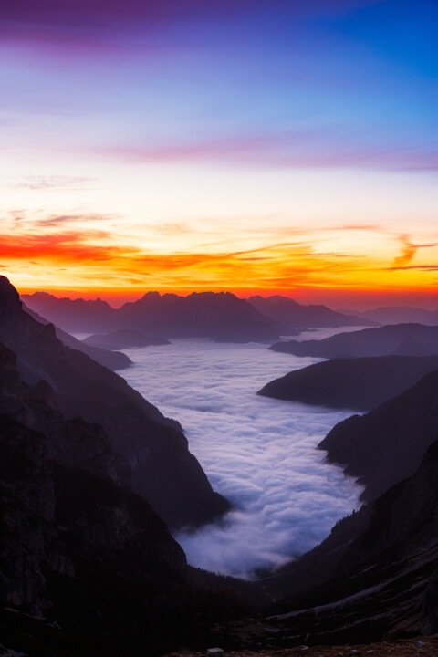 Photography titled "Sunrise fog in the…" by Patrik Lovrin, Original Artwork, Digital Photography
