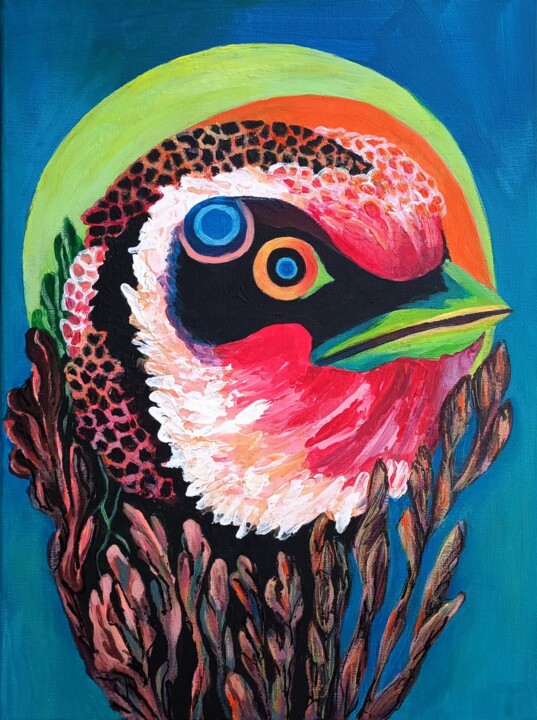 Bird as a Mirror of the World Schilderij, 15,8x11,8 in