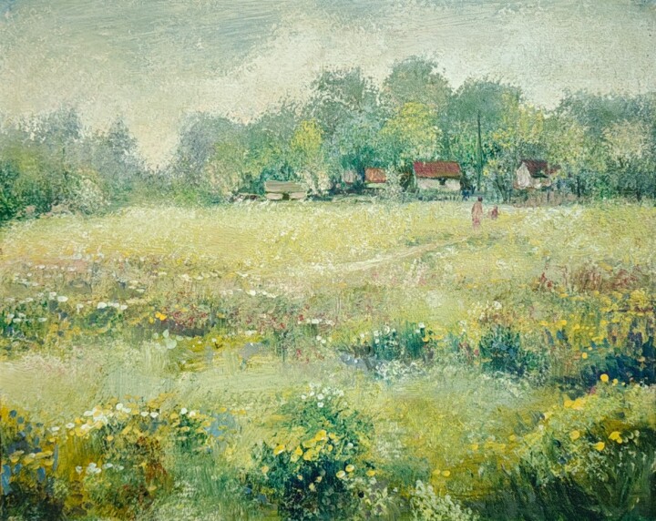 Цветущий луг 绘画, 15.8x19.7 in