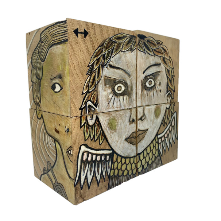 Скульптура под названием "Totem no 6" - Christophe Aimé Mounier (C.am), Подлинное произведение искусства, Акрил
