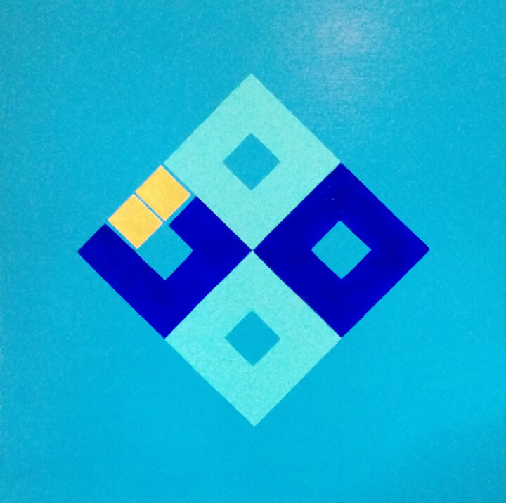 Painting titled "M" by Pascal Marion, Original Artwork, Acrylic