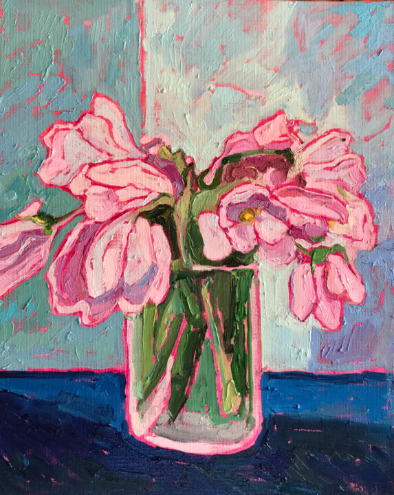 Painting titled "Gentle Reminder" by Natalia Bessmertnova, Original Artwork, Oil