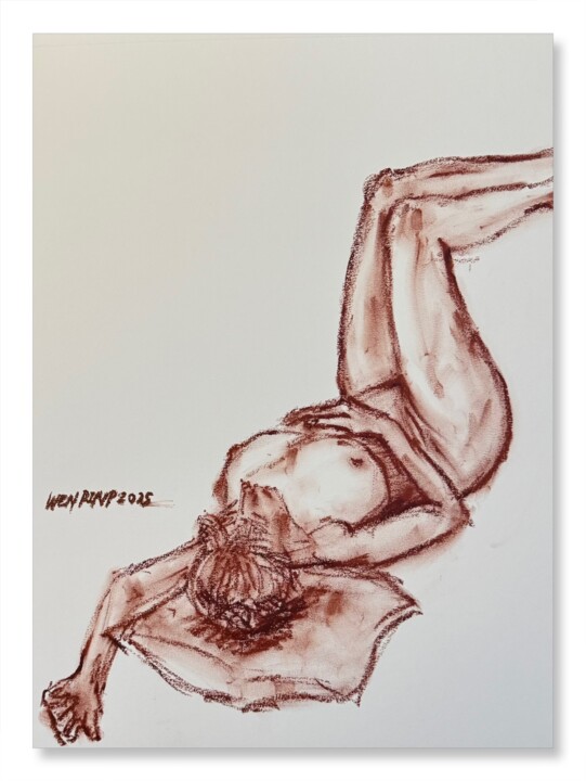 Femme nue allongée Painting, 17x11 in