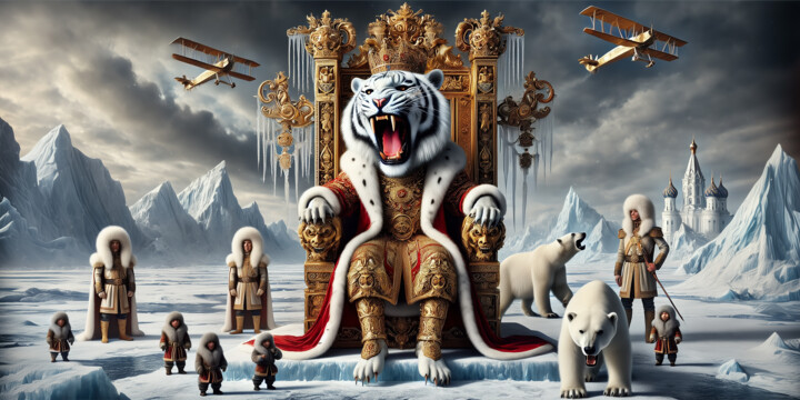 The Frozen Throne: Power’s Roar in an Icy Kingdom Arte digitale
