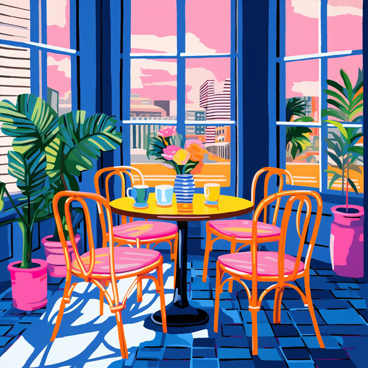 Morning in a cafe Pittura, 31,5x31,5 in