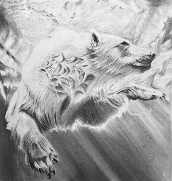 Apnée Drawing, 15.8x15.8 in