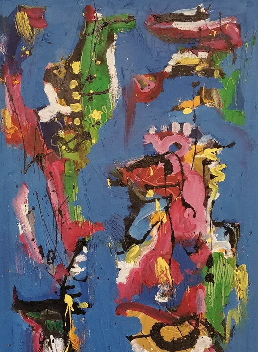 Abstraction entre réalité et imagination Peinture, 21,9x14,6 in
