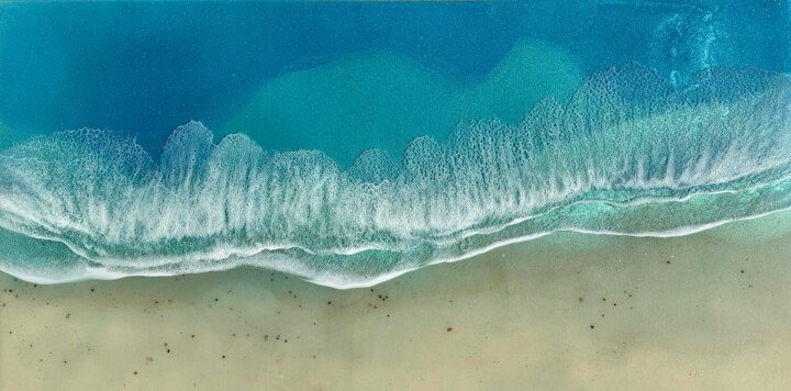 Shallow Waters, White Sand Painting, 24x48 in